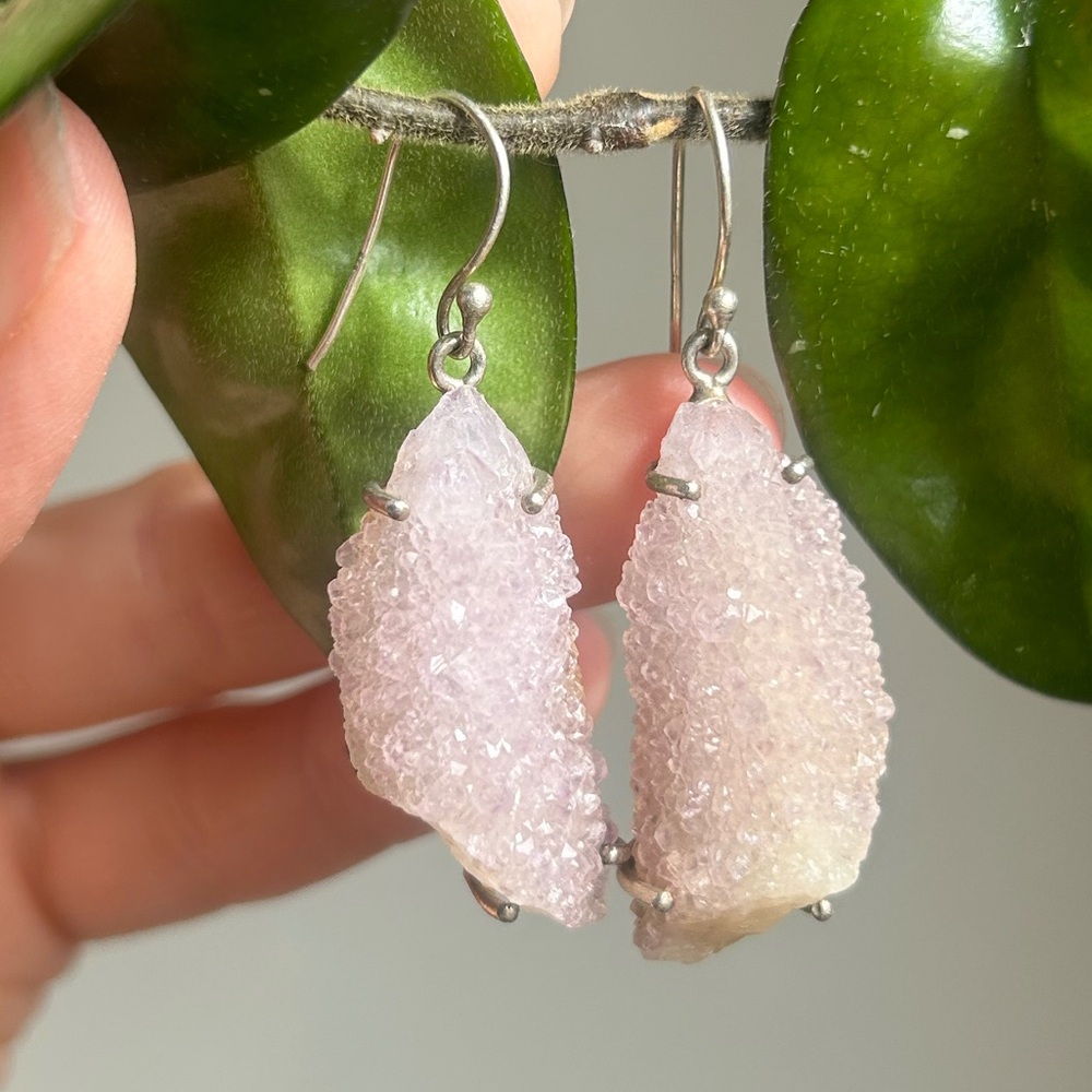 925s Silver Amethyst Spirit Quartz Fairy Earrings 🧿